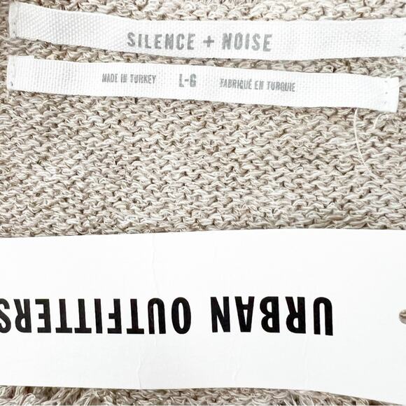 Urban Outfitters Taylor Fringe Off Shoulder Sweater Tan Size Large - Picture 4 of 4